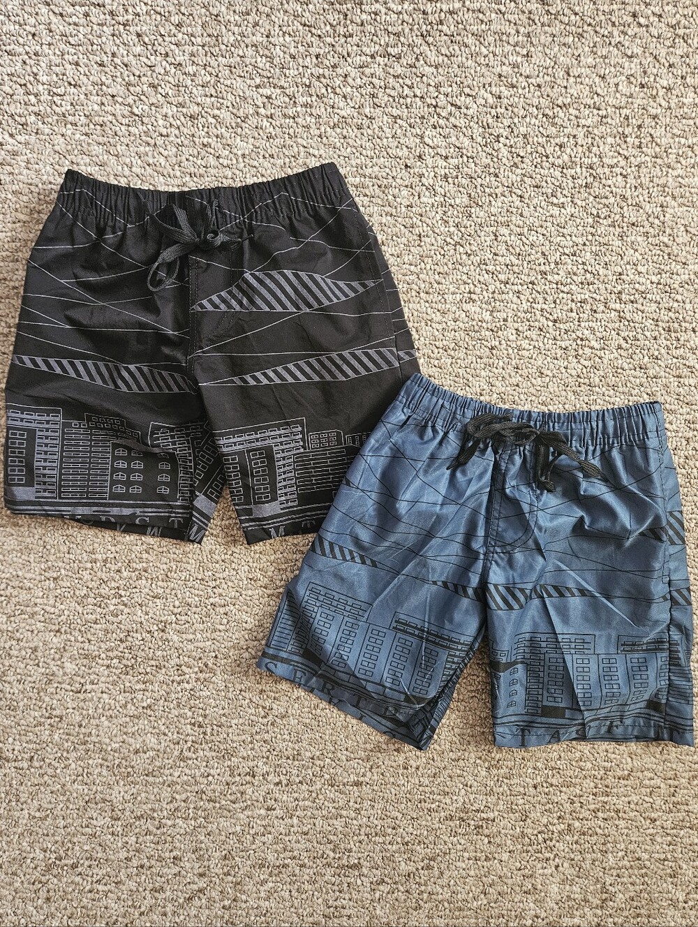 Lot of 2 Kids Graphic Summer Casual Drawstring Shorts - Size M 8-10